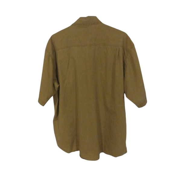 Red Head Casual Button Down Shirt Short Sleeved Green Khaki Pocketed  Staple XL - Picture 5 of 7